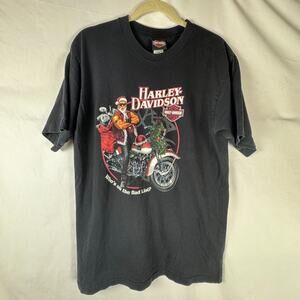 Harley Davidson T-Shirt L "Who's On The Bad List" Santa Claus, Milwaukee USA